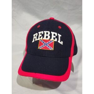 Men's Women's 1 Size Fits All Adjustable Red White Blue USA‎ Rebel Hat